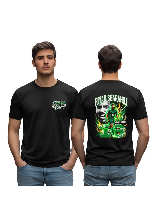 Saudi Arabia Football Player Men's Dry-Fit T Shirt | Soccer Theme Sports Tee | Round Neck Short Sleeve | Casual Daily Wear - Image 1