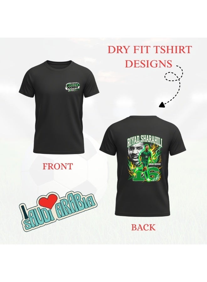 Saudi Arabia Football Player Men's Dry-Fit T Shirt | Soccer Theme Sports Tee | Round Neck Short Sleeve | Casual Daily Wear - Image 2