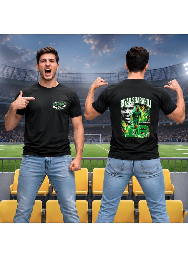 Saudi Arabia Football Player Men's Dry-Fit T Shirt | Soccer Theme Sports Tee | Round Neck Short Sleeve | Casual Daily Wear - Image 4