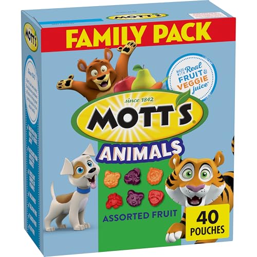 Mott's Motts Fruit Flavored Snacks Animals Assorted Fruit Gluten Free Snack Family Pack 40 Ct 32 oz - Image 1