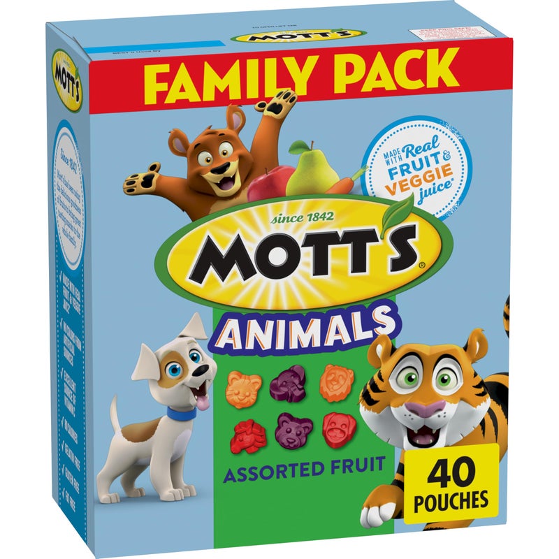 Mott's Motts Fruit Flavored Snacks Animals Assorted Fruit Gluten Free Snack Family Pack 40 Ct 32 oz - Image 3