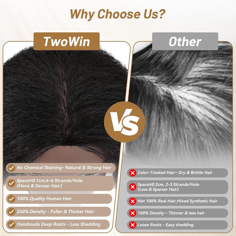 TwoWin Mannequin Head with Human Hair 20"- 22" Cosmetology Manikin Doll Head with 100% Real Human Hair Mannequin Head for Braiding Hairstylists Cosmetology Students Practice Styling with Free Clamp Holder - Image 2