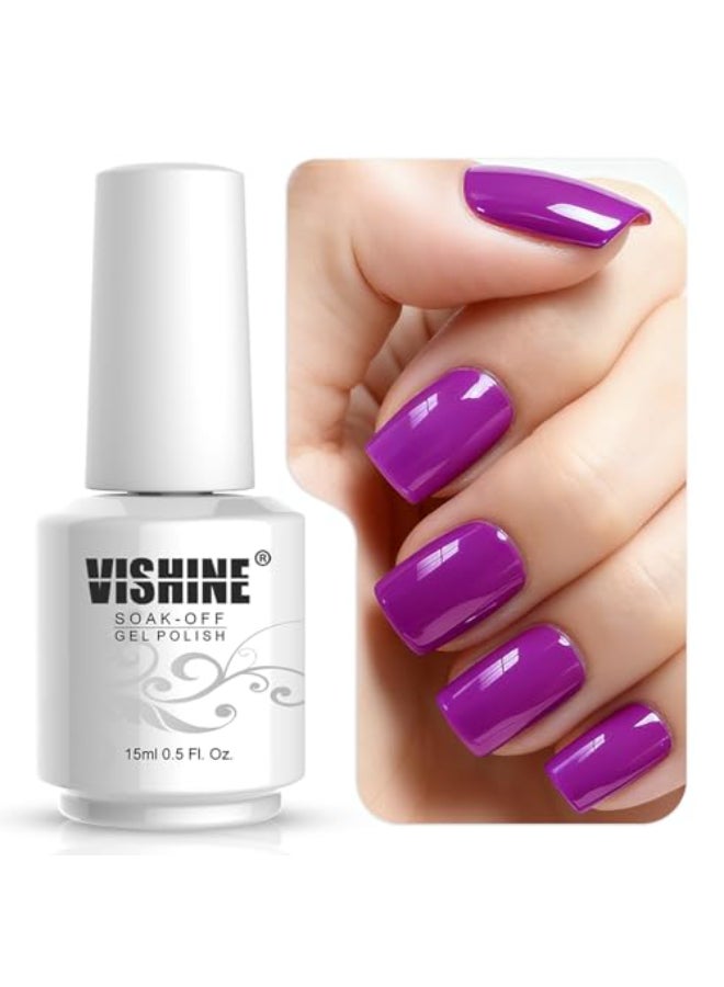 Vishine Gel Nail Polish 05 OZ Purple Shade Soak Off UV LED Nail Gel Polish Manicure Salon DIY for Nail Art LongLastnig 15ml - Image 1