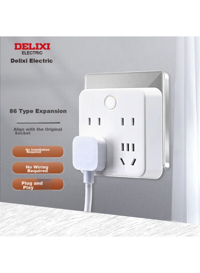 Delixi 86-type Conversion Plug/socket/power Strip/power Bar/power Adapter/power Converter, One-to Conversion Plug, Master Control, Wireless - Image 1