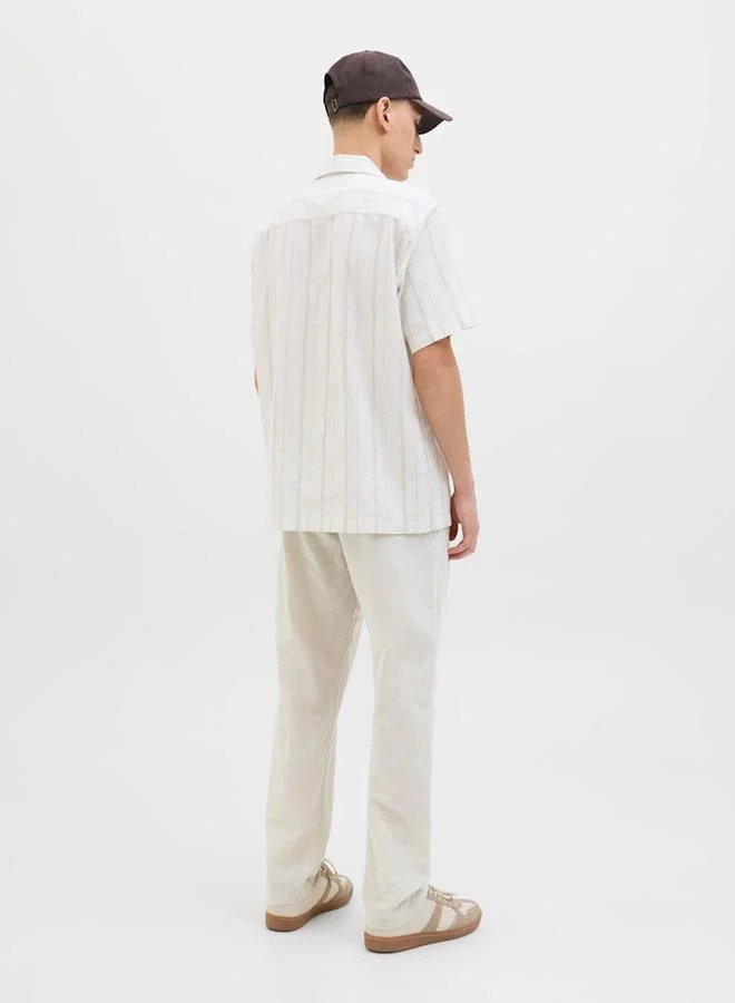JACK & JONES Jack & Jones Mid Rise Regular Fit Linen Blend Pants