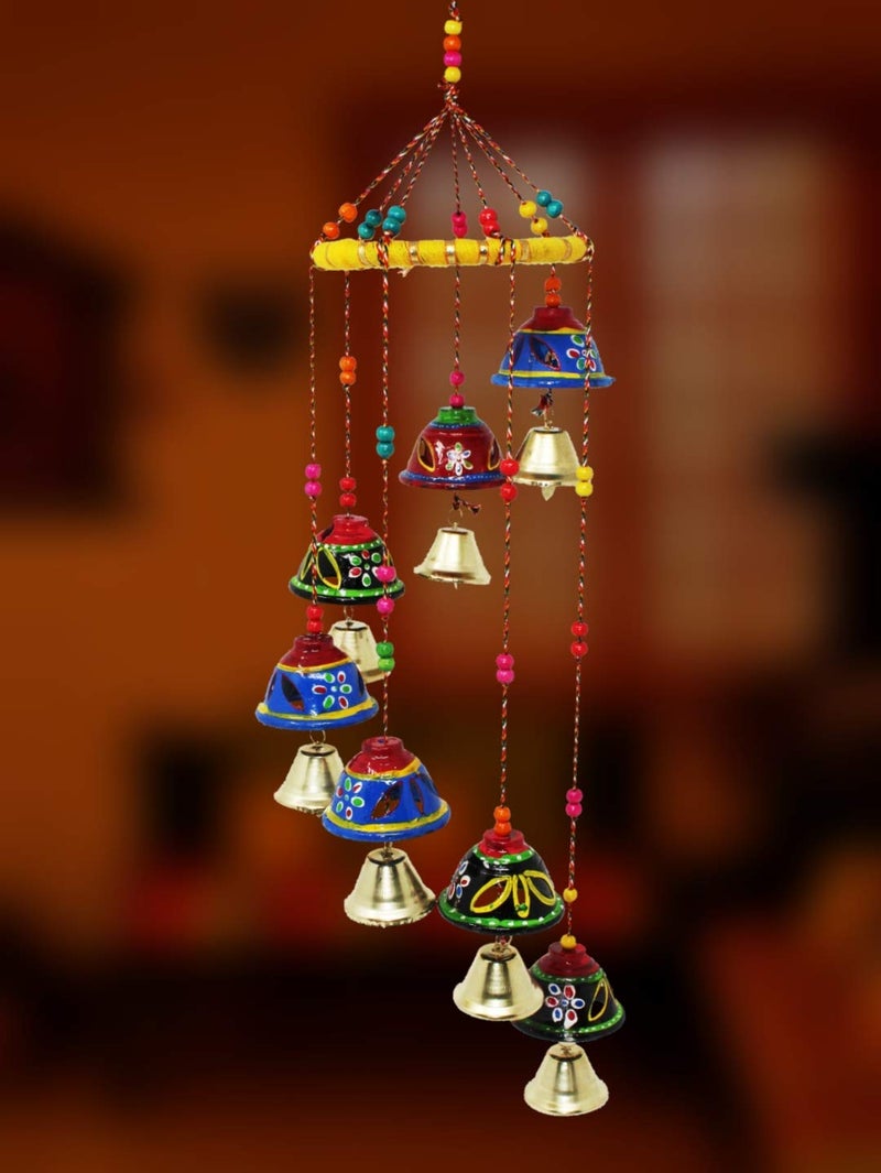 JH Gallery Plastic Handcrafted Rajasthani Door/Wall Hanging Decorative Showpiece/Wall Hanging/Home Decor/Home Furnishing/Diwali Gift/Corporate Gift (J Bells Pack Of 1, Multicolor), Multi Color - Image 2