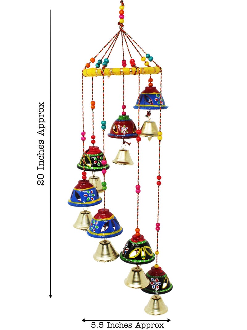 JH Gallery Plastic Handcrafted Rajasthani Door/Wall Hanging Decorative Showpiece/Wall Hanging/Home Decor/Home Furnishing/Diwali Gift/Corporate Gift (J Bells Pack Of 1, Multicolor), Multi Color - Image 3