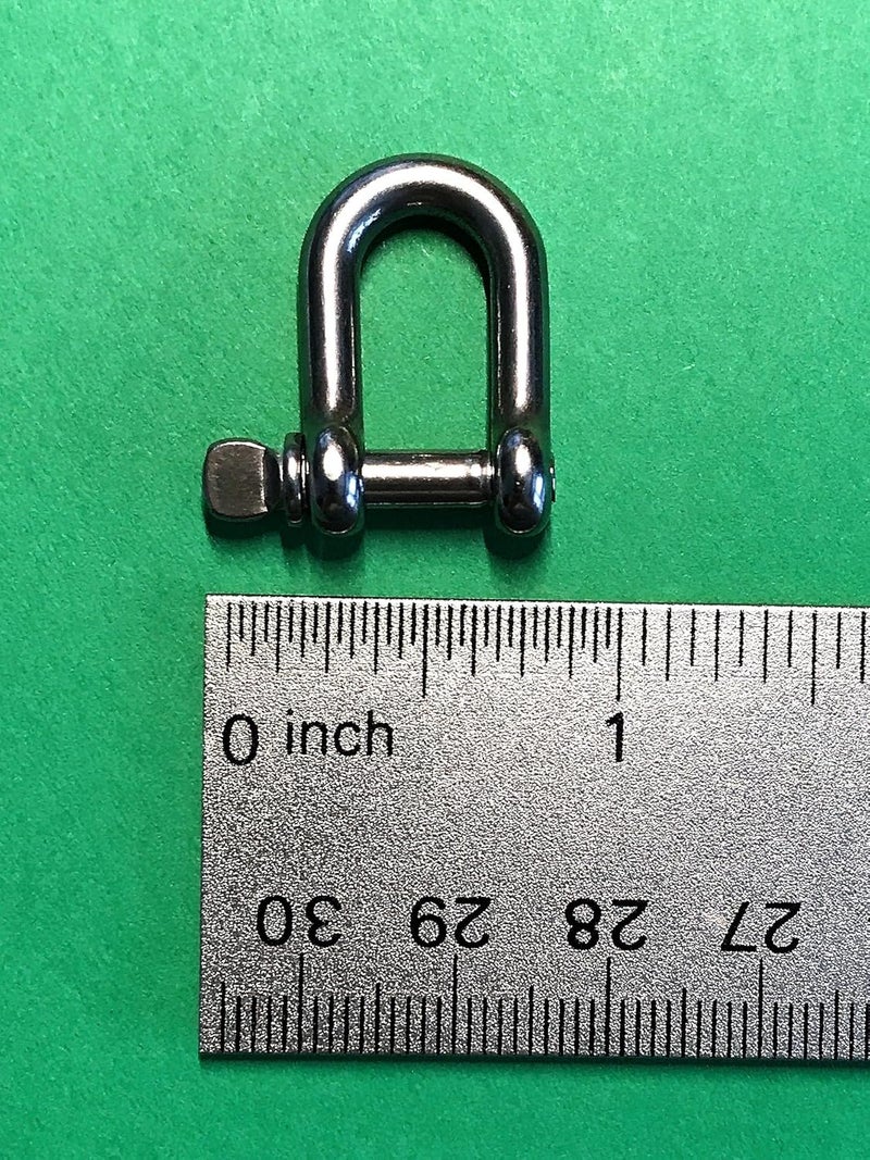 US Stainless 5 Pieces Stainless Steel 316 D Shackle 5/32" (4mm) Marine Grade Dee - Image 5