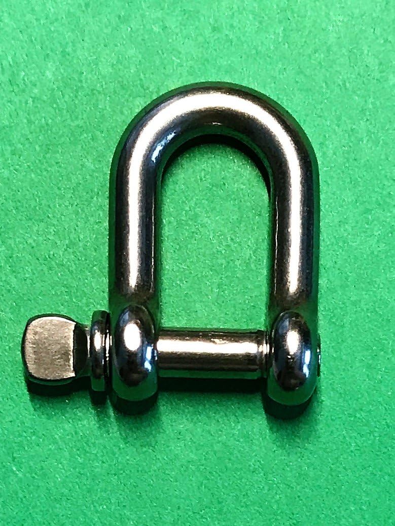 US Stainless 5 Pieces Stainless Steel 316 D Shackle 5/32" (4mm) Marine Grade Dee - Image 2