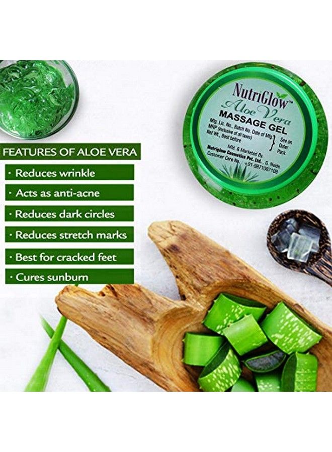 NUTRIGLOW Aloe Vera Gel For Face Hair Acne Sunburn Bug Bites Rashes Glowing And Radiant Skin Non Sticky All Skin & Hair Types 100 Gm Each Pack Of 4 - Image 4