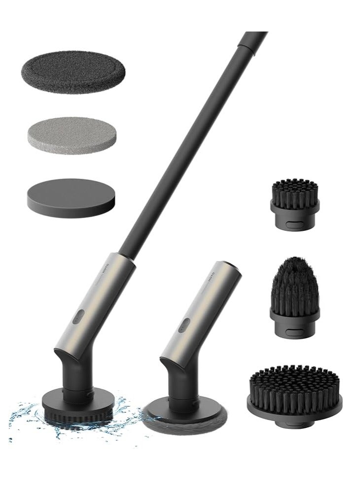 هوتو فرشاة التنظيف الكهربائية من هوتو مجموعة 7 ادوات تنضيف في قعطعة واحدة 1(اسود) - Image 1