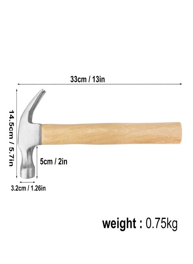 GENHAKON 5 Packs 26 OZ Claw Hammer with Wood Handle, Perfect Gift for Your Husband, Dad, or Friends! Ideal for Woodworking, Repairing, and Nailing. by GENHAKON. - Image 2