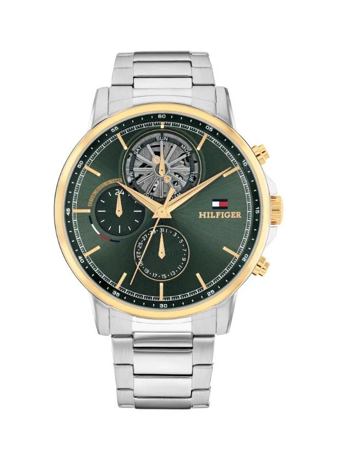 Tommy Hilfiger Analogue Multifunction Quartz Watch for Men with Silver Stainless Steel Bracelet - 1710735