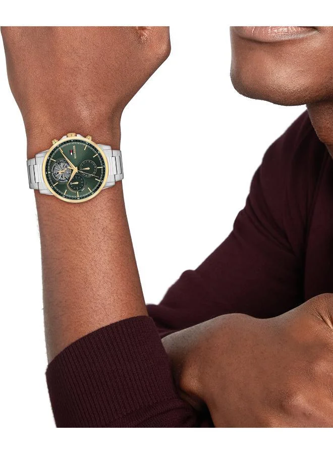 Tommy Hilfiger  Tommy Hilfiger Analogue Multifunction Quartz Watch for Men with Silver Stainless Steel Bracelet - 1710735 for Men | Best Price UAE