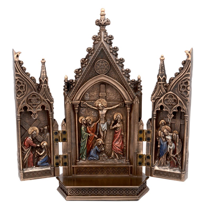 Aone India Polyresin Jesus Christ Nailed On The Cross Statue, 8 x 4 x 2 Inches, Bronze, 1 Piece - Image 5