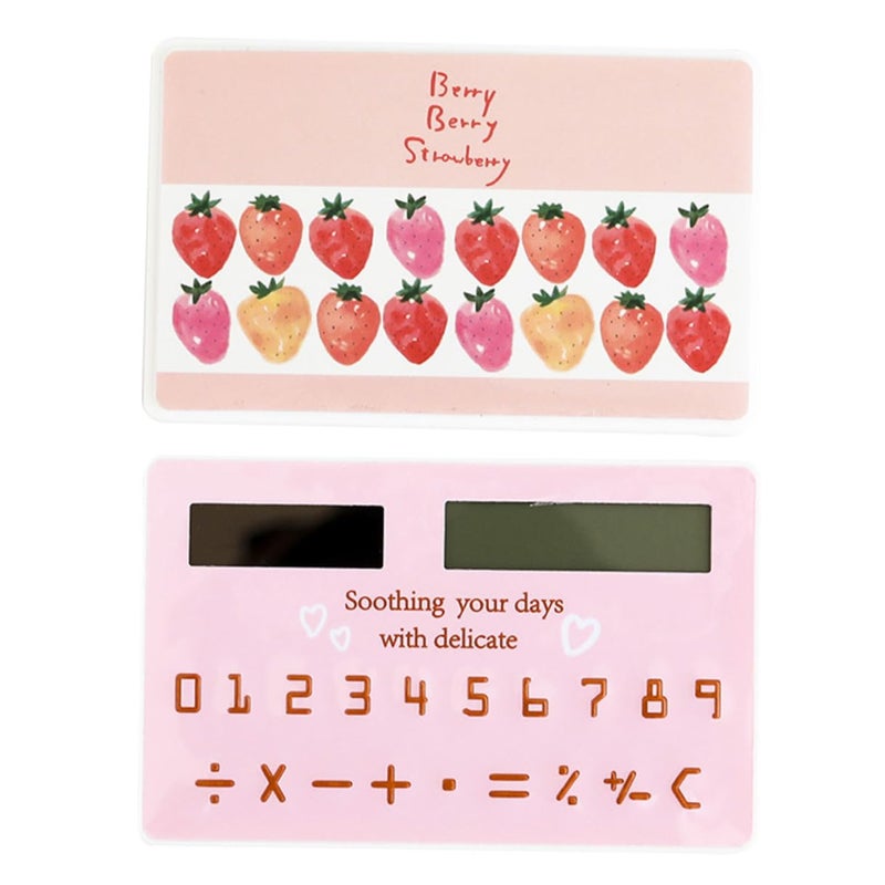 2Pcs Solar Card Calculators Ultra Thin Mini Basic Function Portable for Office School - Image 2