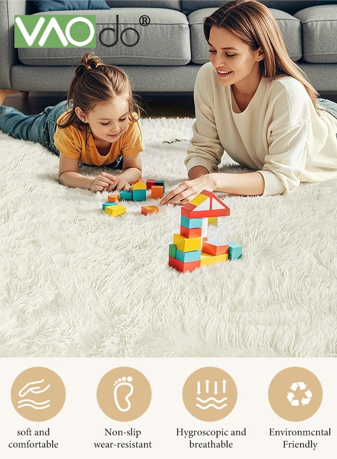 VAOdo Plush and Fluffy Carpet No Shedding Home Decoration Soft Runway Rug Suitable for Children's Room Dorm Bedside Rug - Image 4