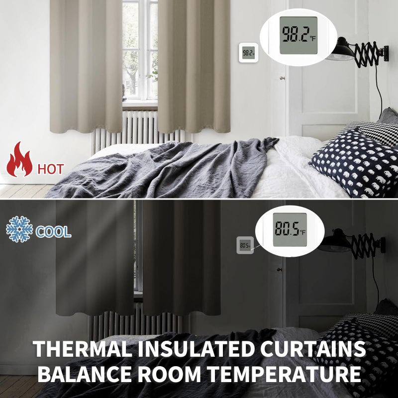 BGment Room Darkening Curtains 63 Inches Long - Grommet Thermal Insulated Drapes Window Treatment Curtains for Bedroom, 2 Panels, 42 x 63 Inch, Cocoa - Image 3