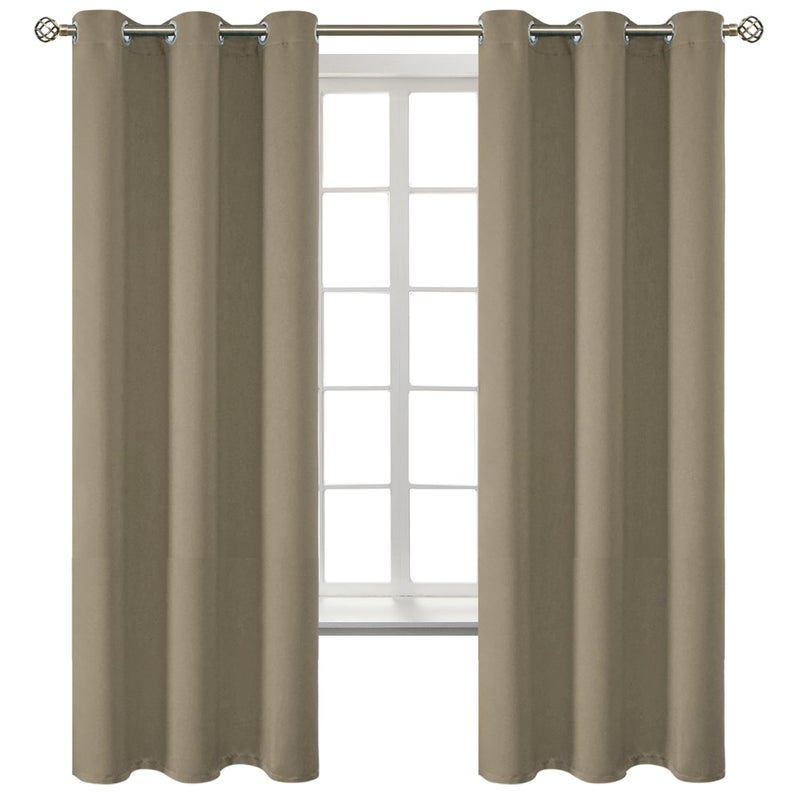BGment Room Darkening Curtains 63 Inches Long - Grommet Thermal Insulated Drapes Window Treatment Curtains for Bedroom, 2 Panels, 42 x 63 Inch, Cocoa - Image 1