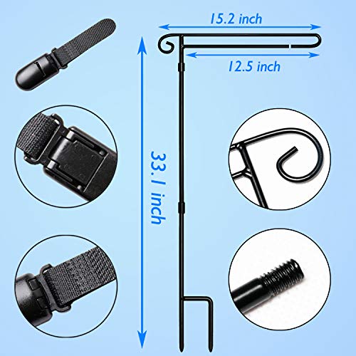 HOOSUN Garden Flag Stand Holder,Yard Flag Holder For Small Flags 12 x 18,Yard Sign Garden Flags Stake For Outside,Small Metal Garden Flag Pole For Yard With Tiger Clip - Image 3