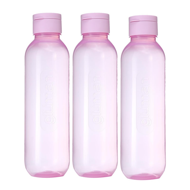 Gluman Spout-Lid Water Bottle Set of 3 | Anti Bacterial | 100% Food Grade | Dishwasher Safe | Freezer Safe | Recyclable (1100 ml Bottle) (Light Pink) - Image 5