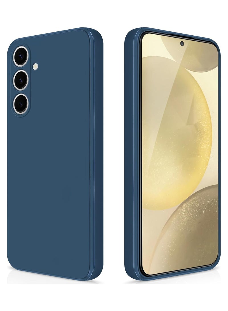 حافظة لهاتف سامسونج جالاكسي S25 بلس غطاء سيليكون ناعم مقاوم للصدمات بلمسة نهائية غير لامعة وغطاء خلفي داخلي من القماش مع حافظة حماية للكاميرا لهاتف جالاكسي S25 بلس - Image 1