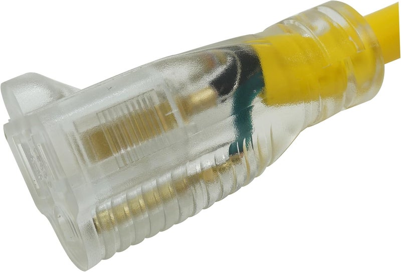 Woods Southwire Heavy Duty Extension Cord 25Ft 12 Gauge 3 Conductor High Visibility Outdoor Cord Lighted End SJTW Yellow 25878802 - Image 5