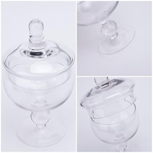Diamond Star Glass Apothecary Jars with Lids, Small Storage Containers, Set of 3 Wide Mouth Storage Candy Jar Decorative Candy Buffet Organizer Canisters Elegant Kitchen - Image 5