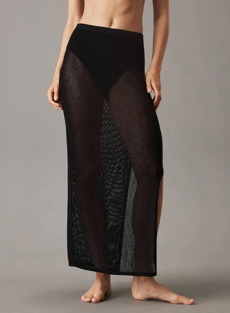 Sheer Knit Beach Skirt