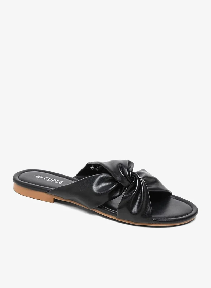 Cuple Comfort knotted slide Flat Sandals