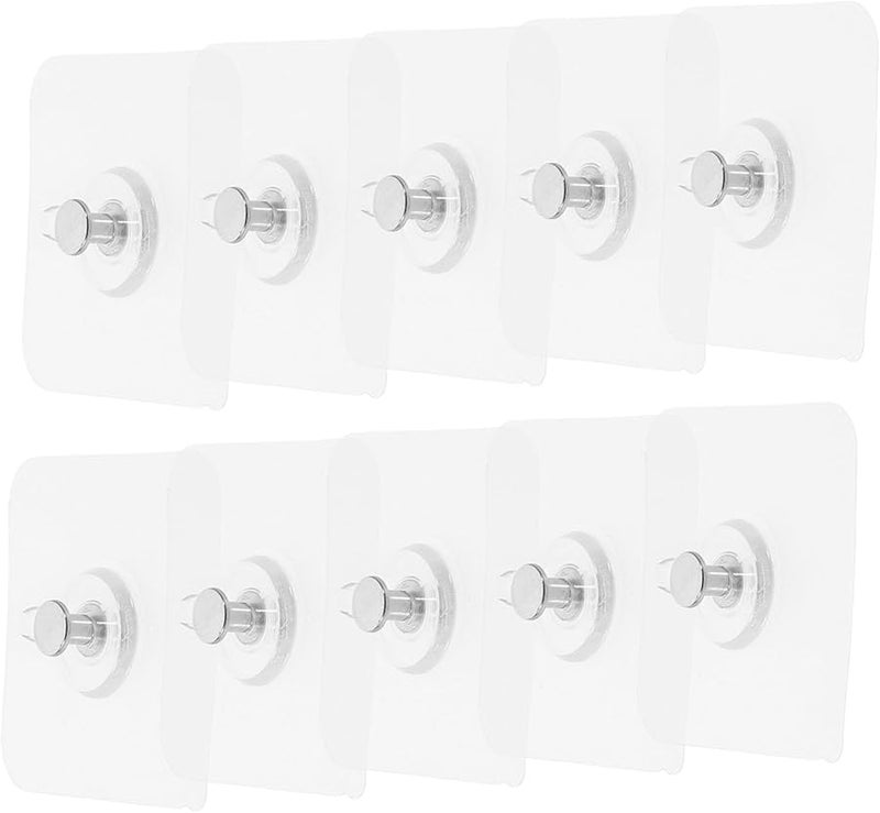 10 قطعة من الخطافات اللاصقة القابلة لإعادة الاستخدام ثقيلة التحمل للإزالة دون تلف للمنزل والمكتب والمطبخ والحمام - Image 1