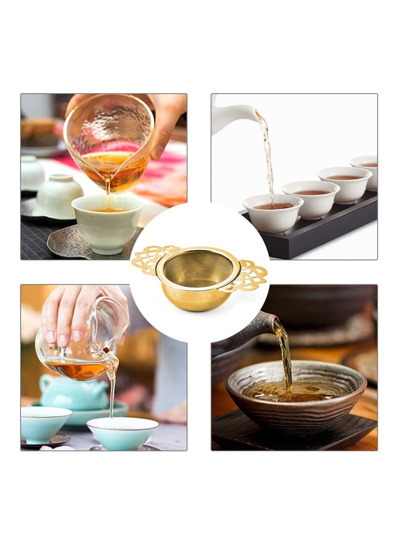 Excefore وعاء مصفاة الشاي، طقم 2 مصفاة شاي من الفولاذ المقاوم للصدأ للشاي السائب، شبكة دقيقة، تناسب فوهة الكوب بقطر 2.5-4 بوصة - Image 5