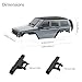 GIXCEL 610inch Wheelbase RC Body Shell ABS Cherokee Body with Front Rear Bumpers for 118 RC Crawler TRX4M Bronco Defender Chassis Upgrades Spare Wheel Tire Included Silver Grey - Image 4