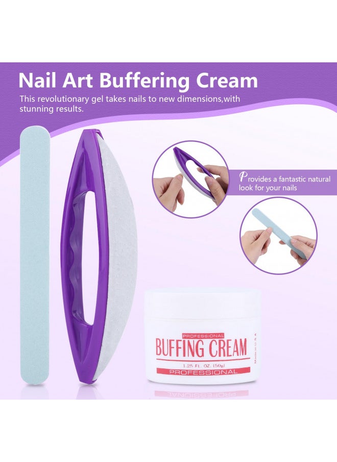 Semme Nail Buffers Blocks For Natural Nails,Manicure Polishing Kit,Nail Art Buffing Cream+Nail Brush Buffer+Polishing Strip Nail Care Tools Set for Professional Manicure Pedicure Salon  - Image 3