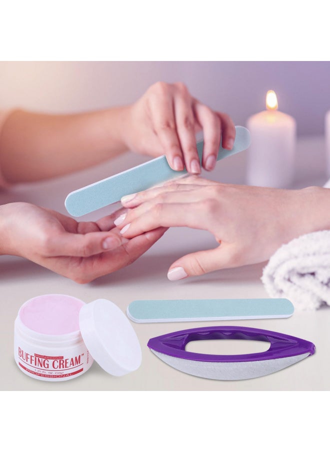 Semme Nail Buffers Blocks For Natural Nails,Manicure Polishing Kit,Nail Art Buffing Cream+Nail Brush Buffer+Polishing Strip Nail Care Tools Set for Professional Manicure Pedicure Salon  - Image 4