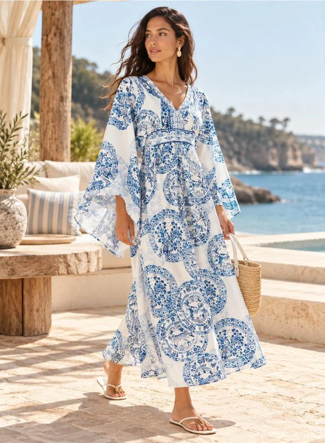 Soleira Monochrome Beach Kaftan