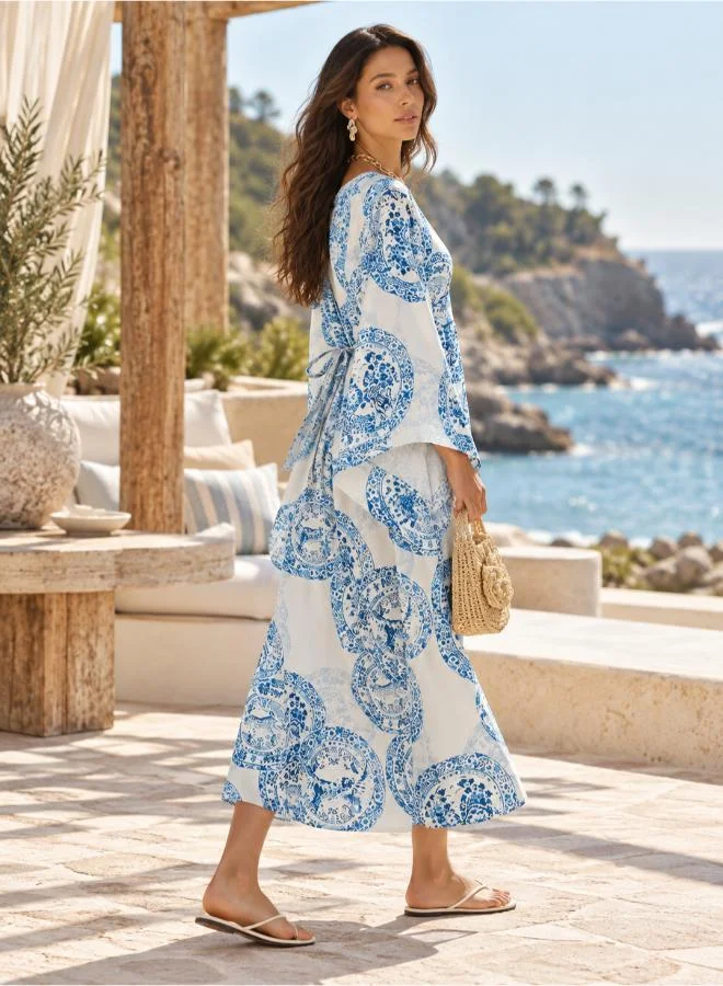 Soleira Monochrome Beach Kaftan
