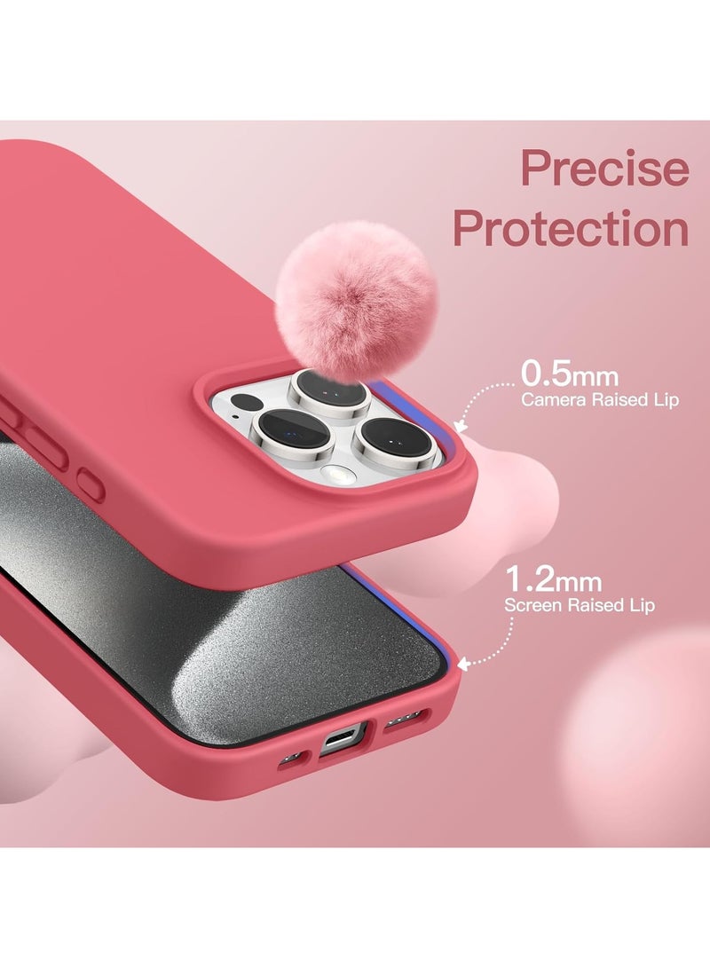Silicone Case for iPhone 15 Pro Max 6.7-Inch, Silky-Soft Touch Full-Body Protective Phone Case, Shockproof Cover in red - Image 3