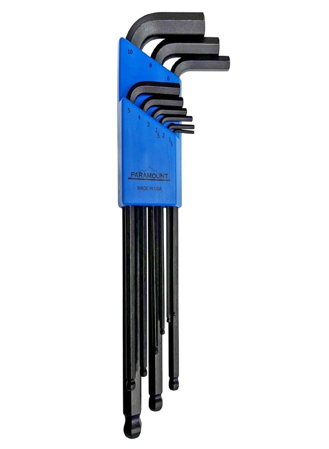 Paramount Steel 9-Piece L-Key Ball-End Hex Key Set: Metric 1.5 to 10mm - Image 1