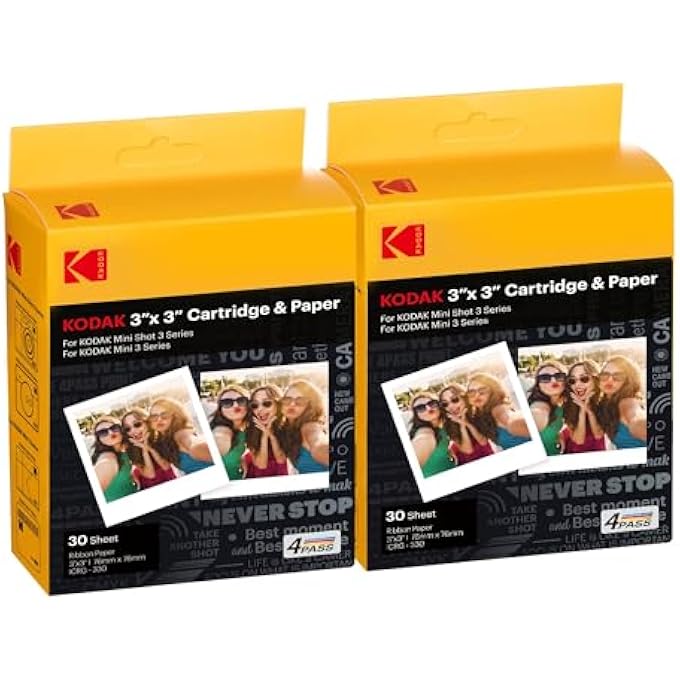4PASS 7.5 X 7.5 CM FILM CARTRIDGE (60 SHEETS) FOR MINI 3 RETRO AND MINI SHOT 3 RETRO - Image 1