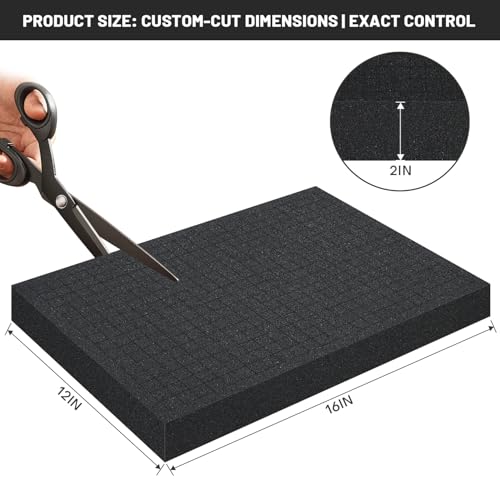 FoamJoy 4 PCS 16x12x2 Inch Pick and Pluck Foam Inserts for Cases - Professional-Grade Tool, Game Box & Drawer Organizer - Image 2
