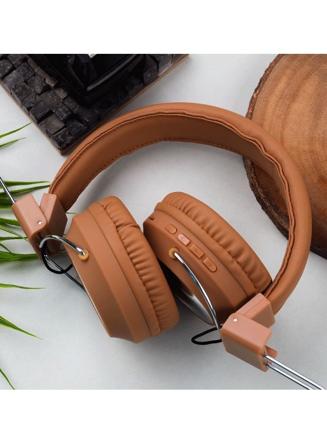 SODO SD-1001 Bluetooth Headphones - Wireless - Up to 8 Hours Playtime - TF Card Port-BROWN  - Image 3