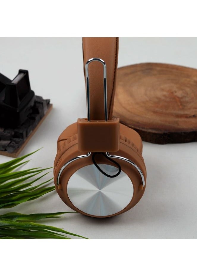 SODO SD-1001 Bluetooth Headphones - Wireless - Up to 8 Hours Playtime - TF Card Port-BROWN  - Image 4