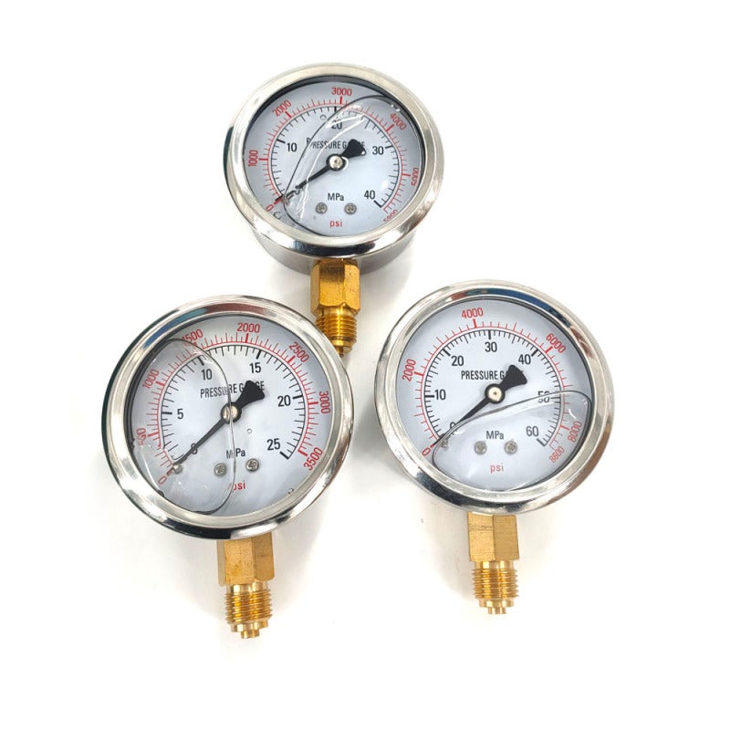 Hydraulic Pressure Gauge Kit: 3 Precise 25MPa 40MPa 60MPa Gauges With 6 Anti-Rust Leakage-Proof Stainless Steel Couplings - Portable Carry Box Storage for Excavator Construction Machinery Maintenance - Image 2