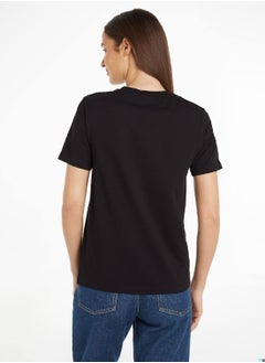 Calvin Klein Jeans Women's Cotton Badge T-Shirt - Cotton jersey, Black  - Image 3