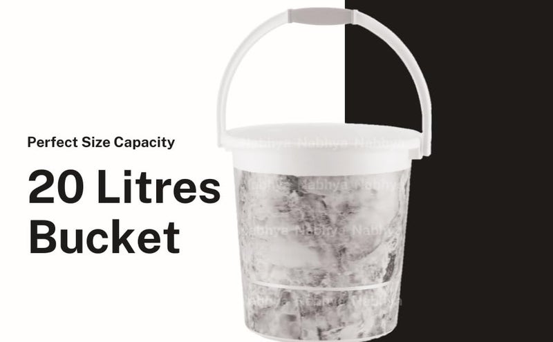 Nabhya 3 pcs Bathroom Accessories Set Plastic Bath Set Bathroom Bucket 20Ltr, Mug and Stool 3 Piece Combo Set for Home, Kitchen & Bathroom (White) - Image 2