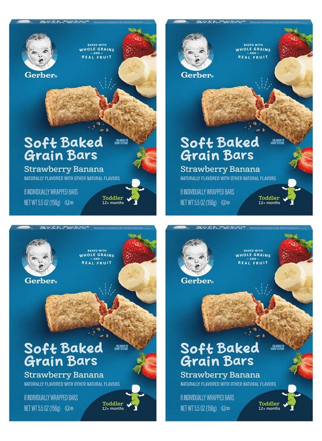 جربر ألواح حبوب الإفطار Gerber Graduates بنكهة الفراولة والموز - 5.5 أونصة (عبوة من 4 قطع)  - Image 1