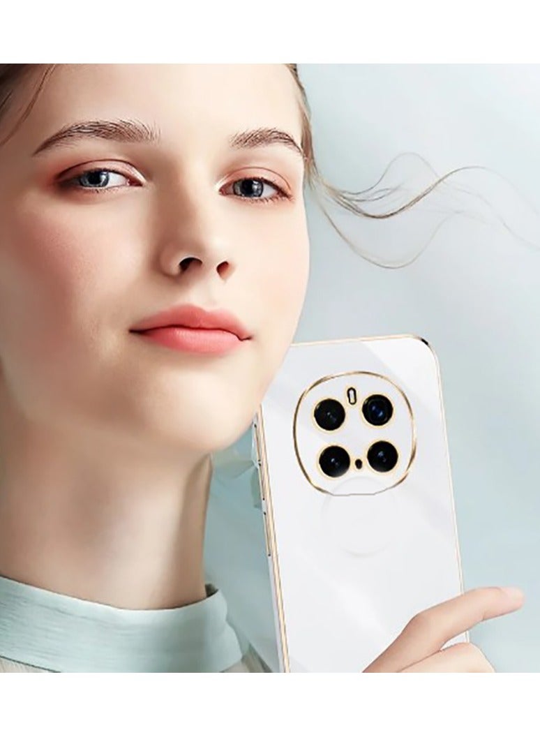 Compatible with Honor Magic 7 Pro cover, smooth veneer gold plated chrome, black Thin and smooth shock-proof full protection Honor Magic 7 Pro case -black - Image 3