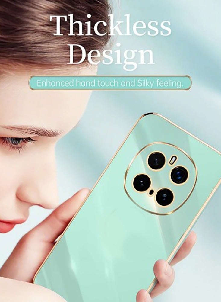 Compatible with Honor Magic 7 Pro cover, smooth veneer gold plated chrome, black Thin and smooth shock-proof full protection Honor Magic 7 Pro case -black - Image 4