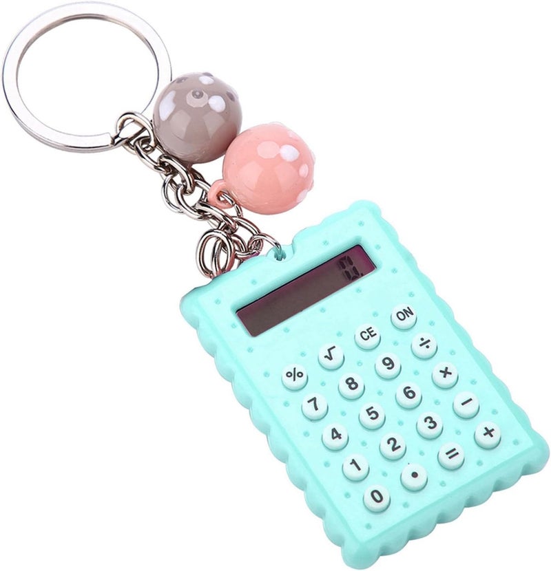 Mini Key Chain Calculator Portable Electronic Calculator Pocket Calculator Keychain for School Student Office(Green) - Image 3